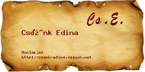 Csánk Edina névjegykártya